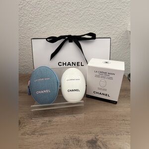 CHANEL La Crème Main Hand Cream with Denim Blue Pouch